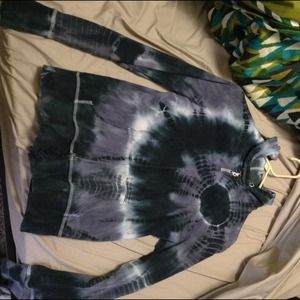 Tie dye, blue zip up hoody!