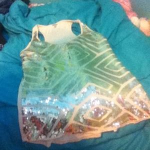 Charlotte Russe vary sparkly shirt vary flown