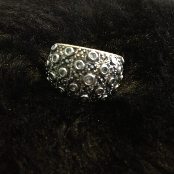 Bulky silver cocktail ring