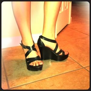 Black Cathy Jean wedges.