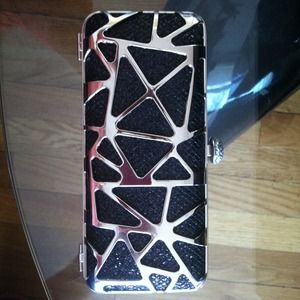 Silver and black clutch!