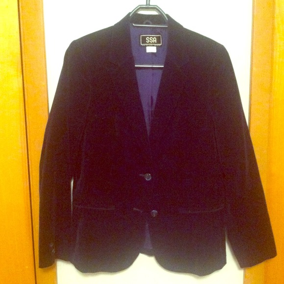 *REDUCED* Dark Sapphire Blue Crushed Velvet Blazer