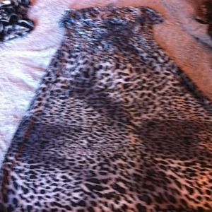 White,black& grey cheetah print summer dress