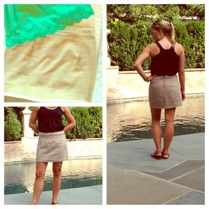 J. Crew Twill khaki skirt.