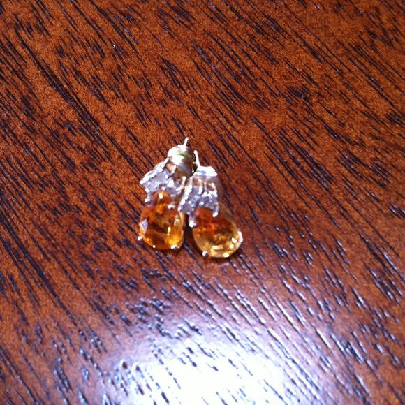 REDUCED! Citrine and diamond earrings