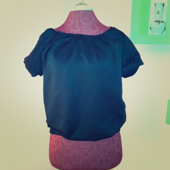 Charlotte Russe Black Zipper Back Top