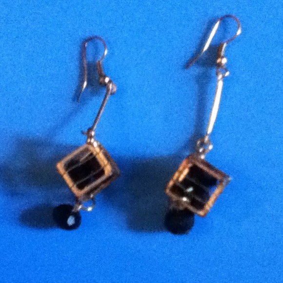 Gold & Black Earrings