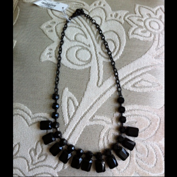❌SOLD❌NEW Black Faux Stone Black Chain Necklace - Picture 2 of 3