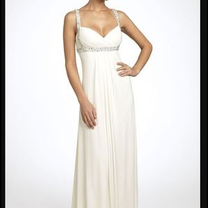 {⬇️} JS Boutique Beaded Crisscross Jersey Gown