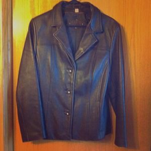 Brown leather jacket