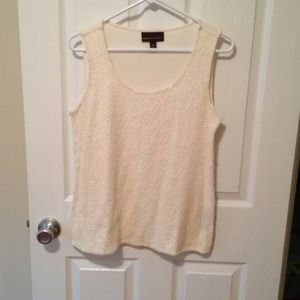 Dana Buchman cream lace a sequin top