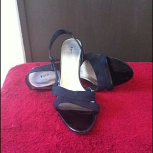 Black strappy summer heels