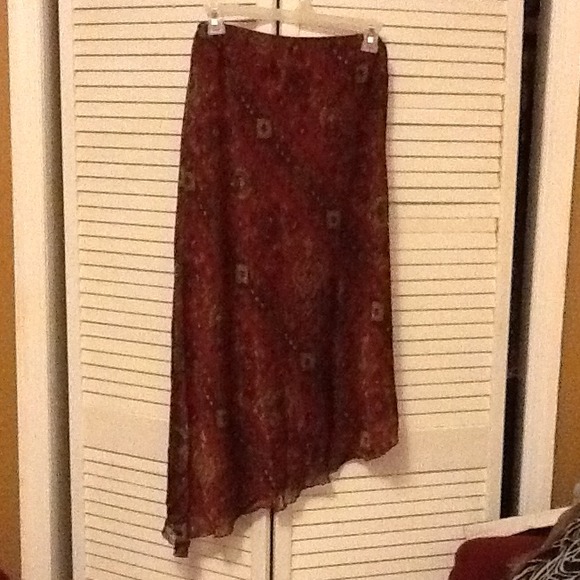 Dark red and burgundy skirt