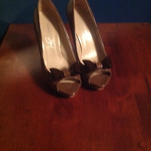 Taupe peep toes