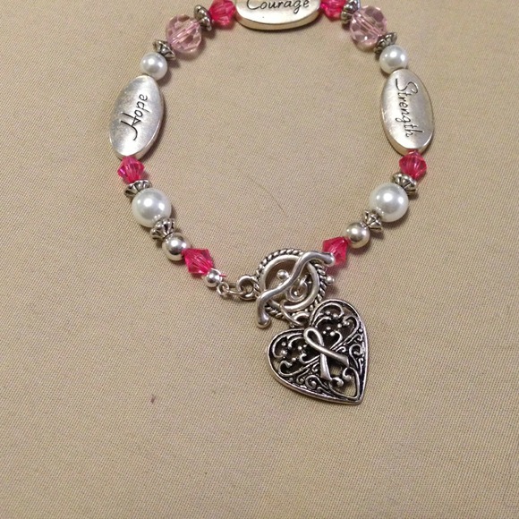 Breast cancer charm bracelet!