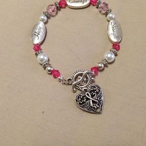 Breast cancer charm bracelet!
