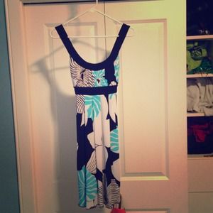 Black And white dress with light blue details