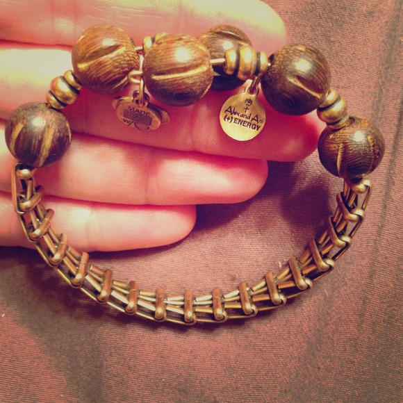 Alex and Ani wood bead bracelet