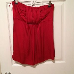 Banana Republic Red silk strapless top