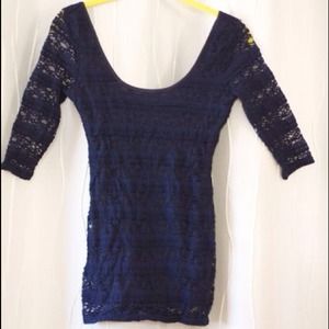 Blue lace wet seal top