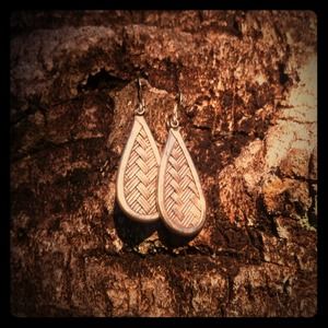 Silver woven unique tribal earrings