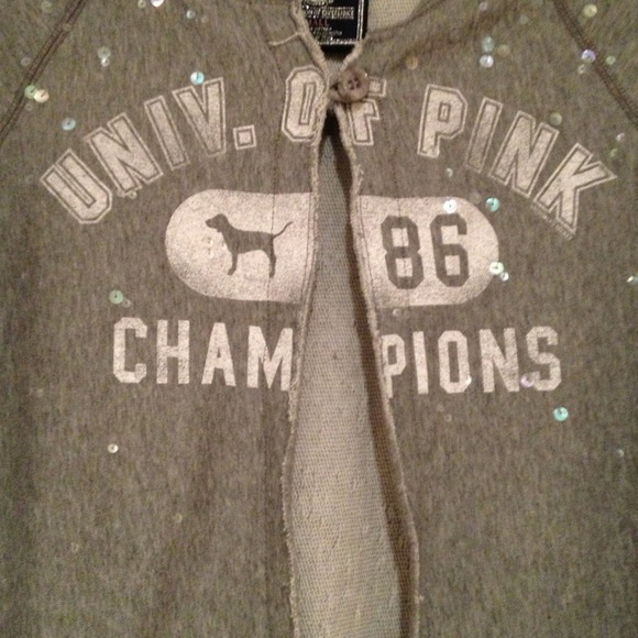 ⛔SOLD⛔VS PINK gray sweater - Picture 3 of 4