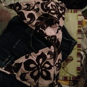 Pink & brown bikini top