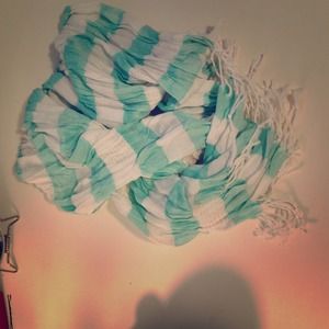 Light blue and white striped scarf