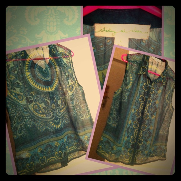 Sleeveless Button-up in Fun Paisley Print!!!