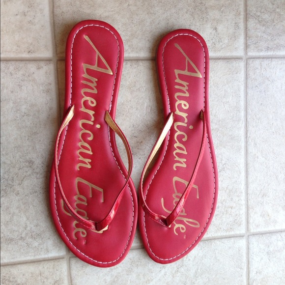 American Eagle Outfitters Shoes - Red AE flip flops