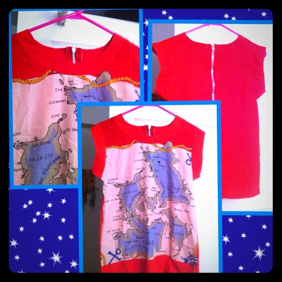 Fun Graphic Blouse with World Map Print!!