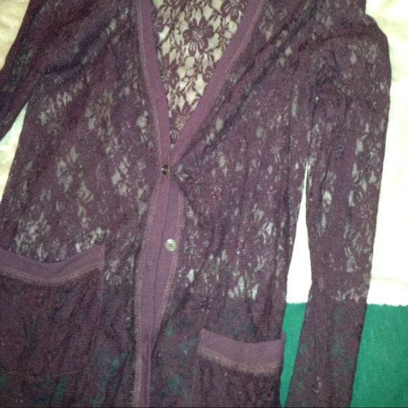 ⚠Moved⚠ Lace cardigan maroon