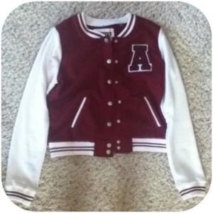 Mahogany varsity jacket