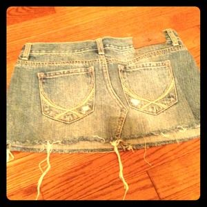 Pink Cut off blue jean skirt