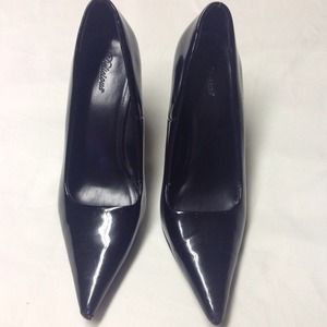 Delicious Steep Toe Stilettos- Gloss Black