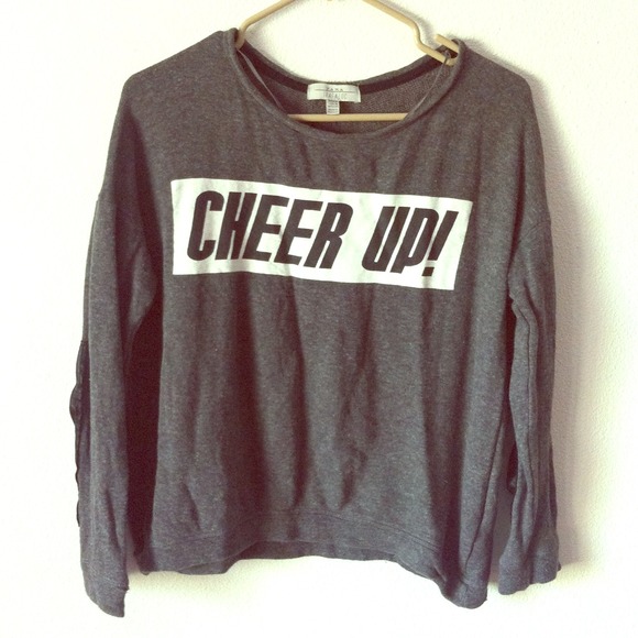 ⛔SOLD⛔ @nicolerochelle ZARA "Cheer Up" Sweatshirt