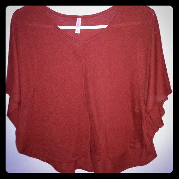 Flowy red crop top