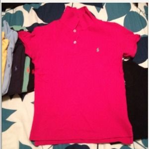 <SOLD> Dark pink RL polo shirt w green horse