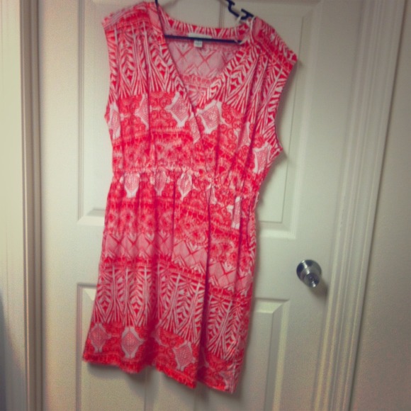 💢RESERVED💢 Orange printed sleeveless dress