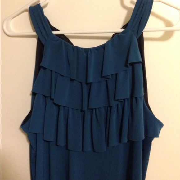 Teal colored party dress - Picture 2 of 2