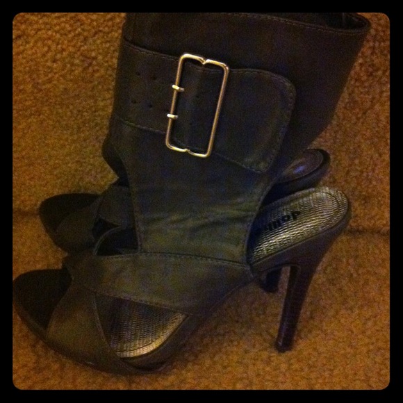 Grey Stilettos with ankle wrap