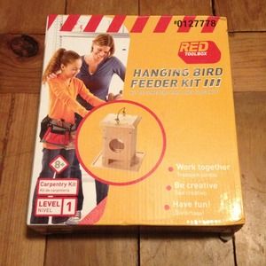 Red toolbox bird feeder kit