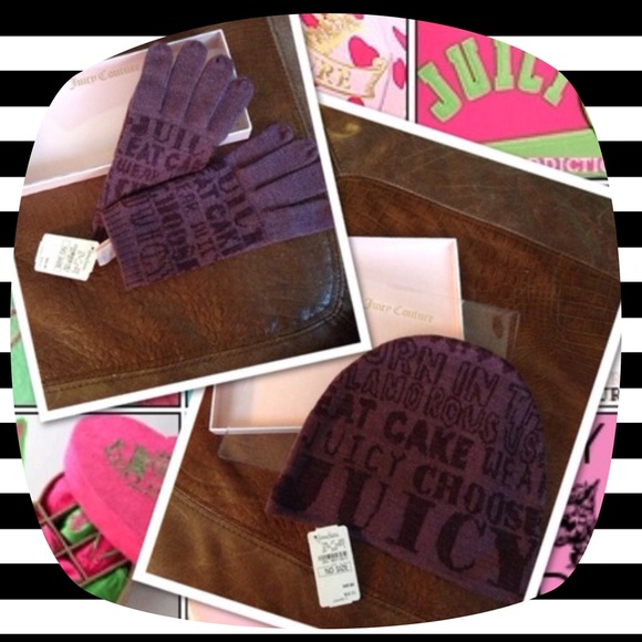 Juicy Couture beanie hat and gloves set - Picture 1 of 3