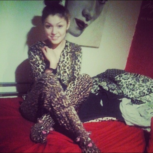 Cheetah footsie pjs