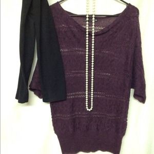 Purple Knit Long Sweater