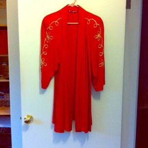 Vintage bright red women's evening jacket