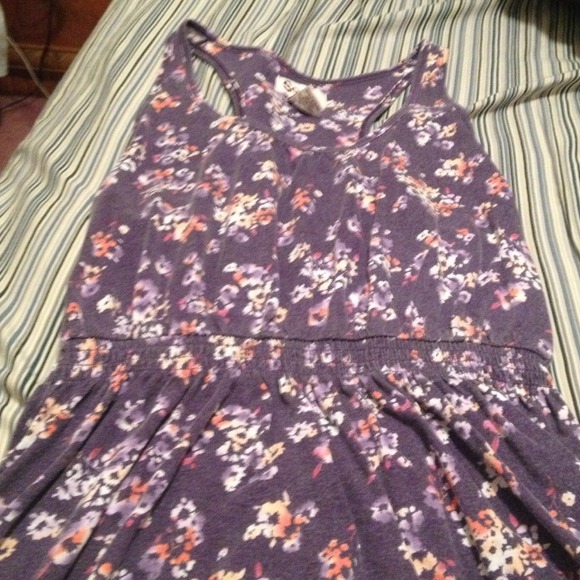 Purple flowered short dress