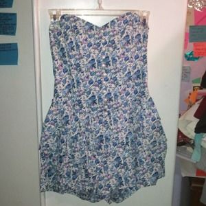 Blue floral romper