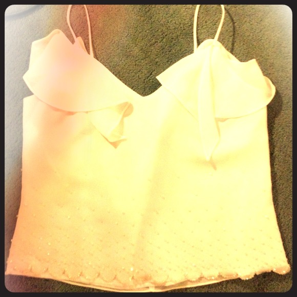 White beaded top NEW REDUCED