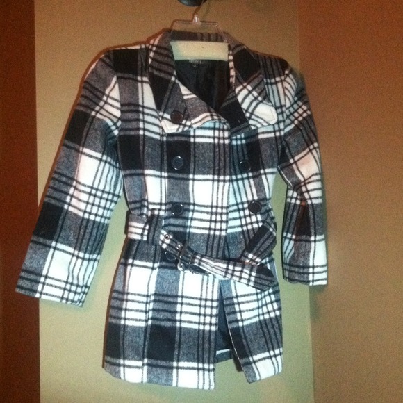 Black and white jacket.